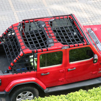 Pour Jeep Wrangler JK JL 2007-2024 4 portes toit complet toile grille filet couverture (ensemble de 3 pièces) support supérieur décoratif JL1334