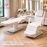 Lit de massage électrique professionnel avec courbes réglables et base dorée pour spa et salon de beauté multifonctionnels de luxe