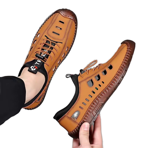 <b>Closed</b> <b>Toe</b> Microfiber Leather Upper Breathable Anti-Slippery Casual Flat Mens TPR Outsole Outdoor Sports <b>Sandals</b> for Men Summer - Product Image 1