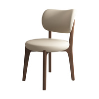 Nordischer Moderner Minimalistischer Massivholz-Esszimmerstuhl mit Lederpolsterung für Zuhause, Café, Hotel und Arbeitszimmer