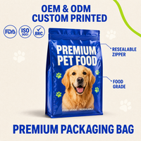 Sacs d'emballage personnalisables pour aliments pour animaux de compagnie, résistants à l'humidité, de qualité alimentaire, avec fenêtre transparente et fermeture éclair, imprimés en héliogravure, pour friandises pour animaux.