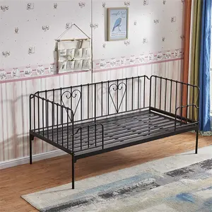 현대 금속 프레임 침실 패션 호텔 더블 침대 호텔 성인 어린이 싱글 침대 철 금속 침대