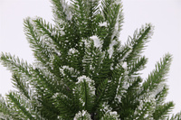 Pohon Natal Artifisial Berlapis Salju dengan Pola Cabang Pinus, Alas Pot untuk Dekorasi Meja Rumah di Dalam Ruangan saat Liburan