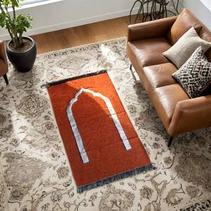 Alfombra de Oración Musulmana Portátil de Chenilla Bordada, 70x110cm, Diseño Floral, Base Antideslizante, para Viajes, Calidad Premium, Venta al Por Mayor - Product Image 5