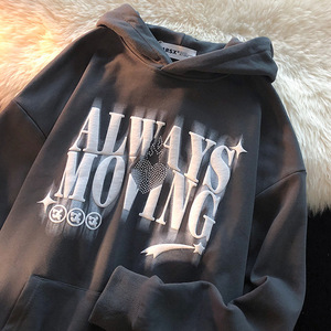 เสื้อฮู้ดแขนยาวทรงหลวมพิมพ์ลายตัวอักษรกราฟิกแบบสวมหัว - Product Image 5