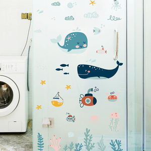 <span class=keywords><strong>Pegatinas</strong></span> de pared con diseño de animales marinos y plantas, temática del océano, para <span class=keywords><strong>baño</strong></span>, habitación de niños - Product Image 4