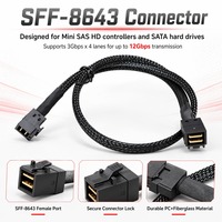 Cable de Datos para Servidor SFF-8643 de 36 Pines, Impedancia de 100 Ohmios, Doble Blindaje de Lámina de Aluminio, Cable para Controlador RAID y Disco Duro