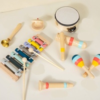 Wooden Percussion Instrument Set Kids Early Education Toy Enlightenment Auditory Perception Rhythm Training Aid