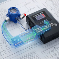 Detector de Gas Fijo de Pared HIREP para Gas Combustible, Alta Precisión, Alarma de Luz y Sonido, Certificado ATEX