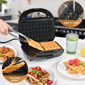 Machine à sandwichs et gaufres manuelle 2-en-1 avec plaques interchangeables pour usage domestique – Offre spéciale usine - Product Image 2