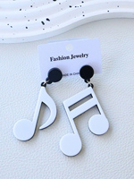 Boucles d'oreilles pendantes en acrylique surdimensionnées pour femmes, motif note de musique - Bijoux de mode élégants et luxueux pour fêtes et festivals de musique