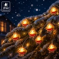Guirnalda de Luces LED para Árbol de Navidad, Adornos de Estrella de Cinco Puntas Electrochapados, Decoración Festiva Navideña