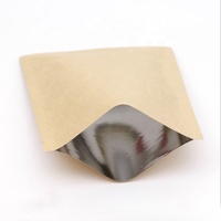 Sachets d'emballage alimentaire de luxe en papier kraft brun à trois soudures latérales, refermables, avec doublure en aluminium, thermosoudables, à fermeture éclair, recyclables