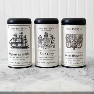Custom Printing Cylinder Round Metal Cookie Tin Box Gift Tea Tin Coffee Can with Lid