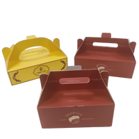 Boîte en carton d'art doré de luxe haut de gamme avec impression UV couleur, emballage alimentaire en papier pour pâtisserie et desserts avec poignée