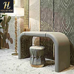 Coiffeuse design légère de luxe pour chambre à coucher rangement de bijoux table de maquillage en cuir personnalisation de meubles pour villa - Product Image 6