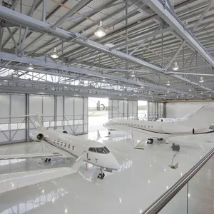 Gudang Prefab Baja Struktur Baja Prefabrikasi Pesawat Terbang Hangar