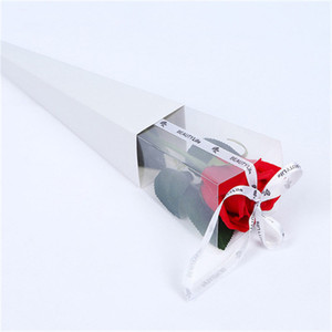 Boîte d'emballage de fleurs en papier 42 <span class=keywords><strong>cm</strong></span> <span class=keywords><strong>60</strong></span> <span class=keywords><strong>cm</strong></span>, boîte de cône de roses à tige longue unique pour la saint-valentin - Product Image 2