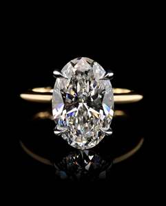 Custom Lab Grown Diamond Vintage Oval Cut Fancy Dark Luxury Women's RIZTA JEWELS D Color <b>14k</b> <b>Gold</b> <b>Ring</b> - Product Image 4