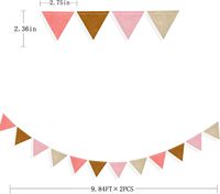 Décorations de fête marron Blush rose feutre suspendu Triangle Mini banderole fanion bannière drapeau pour anniversaire mariage vacances décor