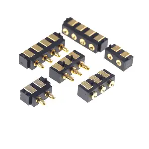 Edge Surface Mount PCB 2.5mm Grid Horizontal Right Angle SMD SMT Spring Loaded Modular 2 3 4 Pin Pogo Pin Connector