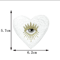 Patchs thermocollants en feutre non tissé brodés à la main, motif œil du diable et cœur mystérieux, pour vêtements, sacs et textiles de maison - Vente en gros