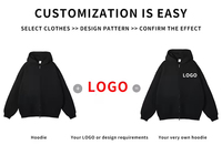 Blouson polaire zippé streetwear 360g épais, aspect délavé, avec accessoires industriels, modèle vierge du fabricant