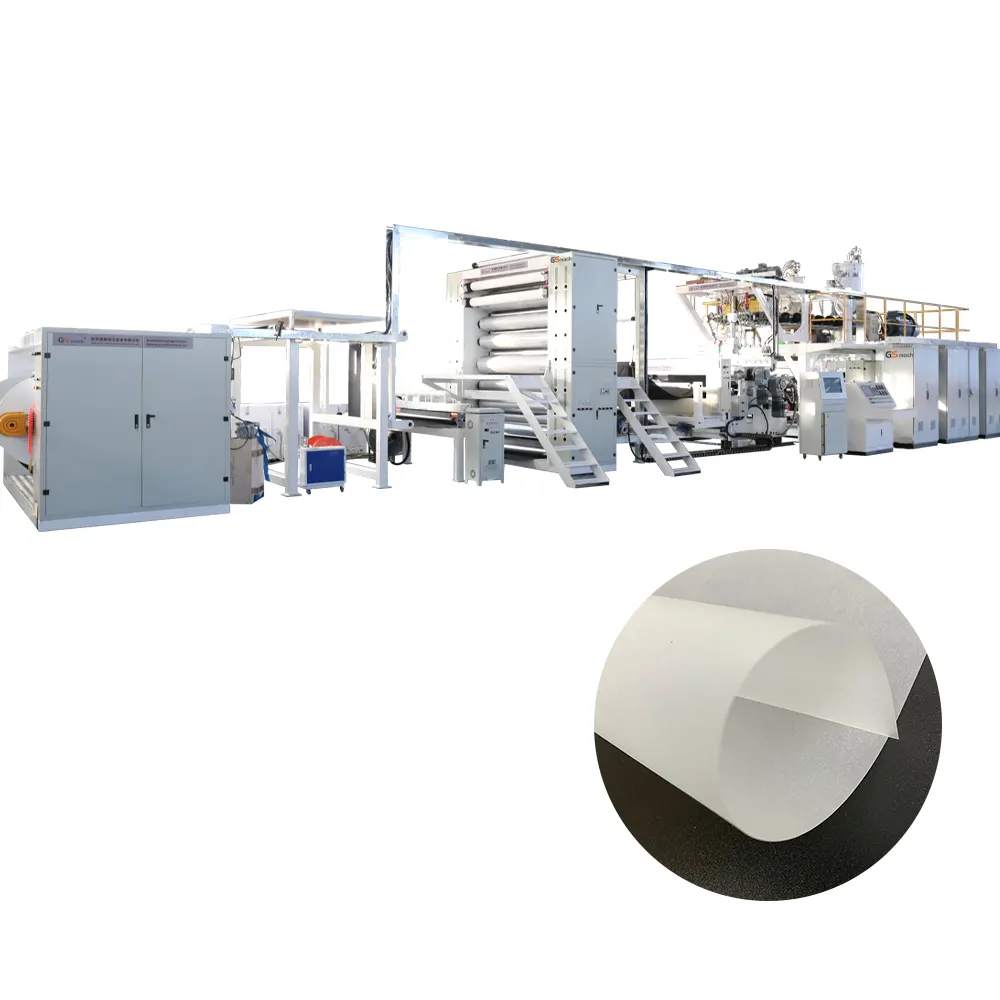 ماكينة تصنيع الورق الاصطناعي المبلور من حجر البولي بروبيلين PE خط إنتاج ورق حجر قابل للتحلل