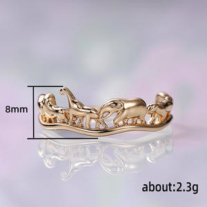 Anello in lega a forma di animale Q291 placcato oro 18 carati, gioiello unisex alla moda, regalo per lei e per lui - Product Image 6
