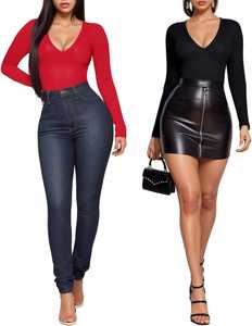 T-shirt coupe ajustée hauts tuniques t-shirt logo personnalisé concevez vos propres chemises personnalisées femmes <span class=keywords><strong>col</strong></span> en V à manches longues tissé imprimé - Product Image 5