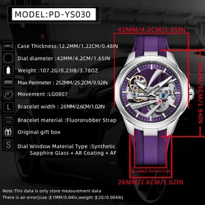 นาฬิกาข้อมือผู้ชาย PAGANI DESIGN YS030 ระบบออโตเมติก โครงสร้างโปร่งใส ดีไซน์หรูหรา สปอร์ต กันน้ำ กระจกแซฟไฟร์ - Product Image 3
