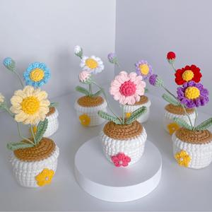 Planta en Maceta de Ganchillo Amigurumi, Mini Cactus en Maceta Colorida, Linda Decoración de Escritorio para el Hogar, Oficina o Estante - Product Image 3