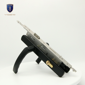 ドアレバー,カスタマイズブラックアルミ合金製ドアロックハンドル真鍮ロックシリンダーラッチボディ - Product Image 4