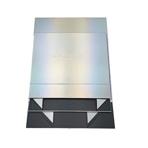 Factory Price Custom Hologram Laser Printing Rigid Packaging Gift <b>Box</b> with Magnetic Closure and <b>Silver</b> Foil - Product Image 4