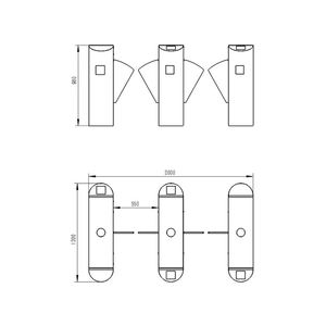 Barrière de tourniquet à rabat de sécurité à hauteur de taille de contrôle d'accès d'empreintes digitales de haute sécurité pour la salle de sport et le fitness - Product Image 3