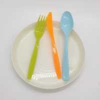 Fourchette, cuillère et couteau en plastique réutilisable Set de vaisselle Set de couverts