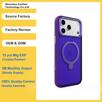Fundas Magnéticas Giratorias 360° con Carga Inalámbrica de TPU+PC para iPhone Serie 17 Pro con Soporte Invisible