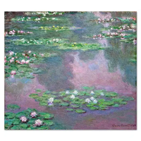 Peinture à l'huile de fleur de nénuphars impressionnistes de Monet peinte à la main