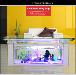 Ultra Wit Ecologisch Glas Aquarium Modern Aquarium Schildpad Tank Voor Woonkamer Sofa Tafelblad Curling Salontafel-Groothandel - Product Image 2