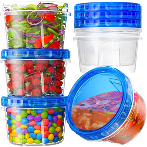 Plastic Freezer <b>Containers</b> for <b>Food</b> <b>Storage</b> Twist Top <b>Food</b> Soup <b>Storage</b> <b>Containers</b> with Lids <b>Stackable</b> Reusable Leakproof - Product Image 1