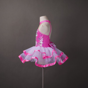 Tutú de <span class=keywords><strong>Ballet</strong></span> <span class=keywords><strong>Rosa</strong></span> con Lentejuelas para Niñas, Directo de Fábrica, Personalizado, con Volantes de Tul, Disfraz para Actuación de Danza - Product Image 3