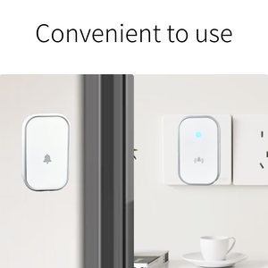 <span class=keywords><strong>Timbre</strong></span> de puerta inalámbrico blanco LUCLKARM, botón pulsador <span class=keywords><strong>con</strong></span> pilas y kit de receptor de enchufe, volumen ajustable LED colorido - Product Image 2