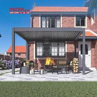 Persienne en aluminium personnalisable avec revêtement en poudre pour arrière-cour, patio, balcon, pergola à usage commercial