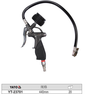 Manomètre de pression des pneus Eertek 0-12Bar, tuyau de 440 mm pour gonfleur de pneus de voiture YT-2370C - Product Image 3