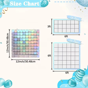 Pannello di Sfondo con Paillettes Quadrate all'Ingrosso, Decorazione Murale Scintillante <span class=keywords><strong>per</strong></span> Matrimoni, Compleanni, Feste di <span class=keywords><strong>Laurea</strong></span> e Photo Booth - Product Image 5