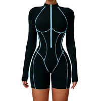 Combinaison de sport respirante pour femme grande taille en Spandex/Nylon, dos nu, taille en V, triple effet push-up, élastique, pour le yoga
