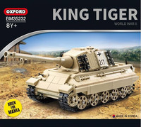 Char d'assaut allemand OXFORD KING TIGER, char lourd classique, blocs de construction ABS, jouets de construction, voitures, véhicule blindé de la Seconde Guerre mondiale, MTC-608