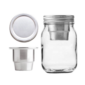Couvre-<span class=keywords><strong>salade</strong></span> en acier inoxydable de qualité alimentaire à large ouverture avec couvercle à double spirale pour bocal Mason de 70 mm et 86 mm - Product Image 2