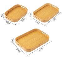 Grand plateau en bambou vintage, écologique, portable, rectangulaire, autoportant, pour le thé, les aliments, les collations, nouvelle solution de rangement pour la maison et la salle de bain