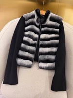 Manteau d'hiver pour femmes, nouvelle mode, col montant, véritable fourrure de lapin, luxe, manches longues, fermeture éclair, veste courte en laine